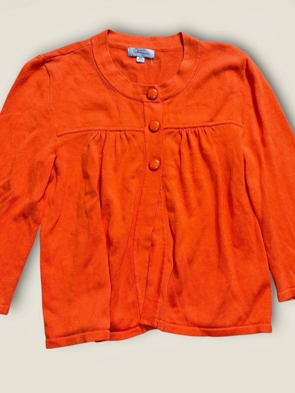 Y2K Preppy Cardigan 100% Cotton Orange Size Small